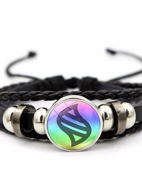 口袋妖怪皮革手链男女时光宝石精灵宝可梦皮卡鼠编织手饰品手环