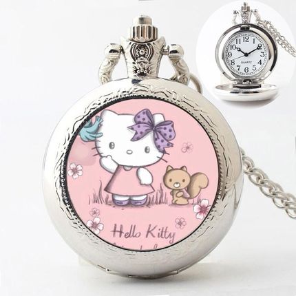 动漫卡通KT猫怀表女孩初中小学生可爱项链表hello kitty凯蒂猫儿