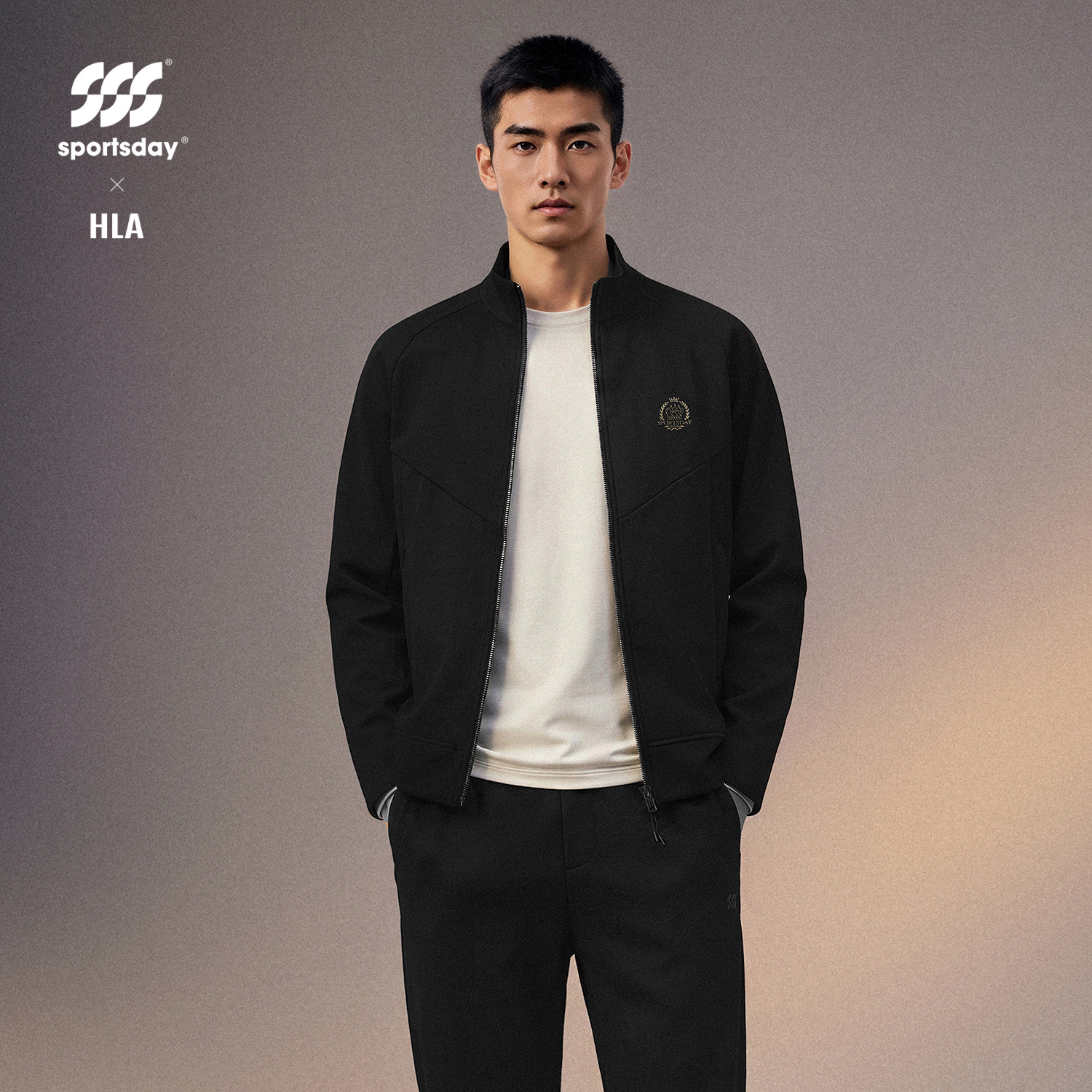 海澜之家城市运动sportsday针织开衫2026秋季新款立领外套男