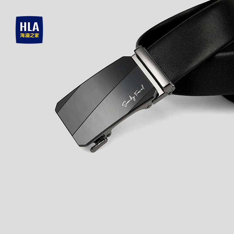 HLA/海澜之家商务大气自动扣皮带2026新款简约压花质感耐用腰