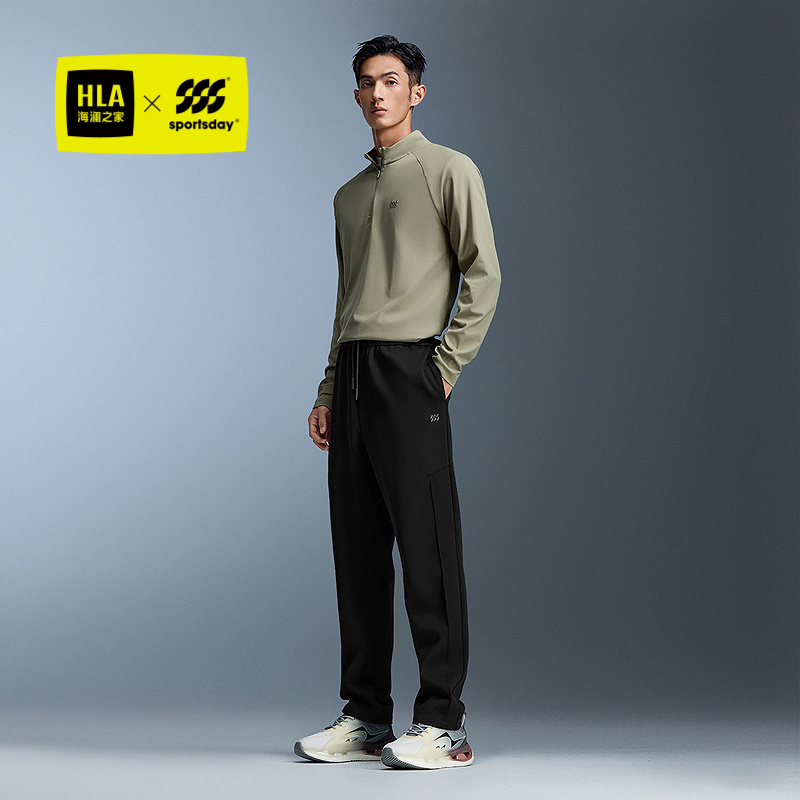 海澜之家微弹松紧腰印花卫裤