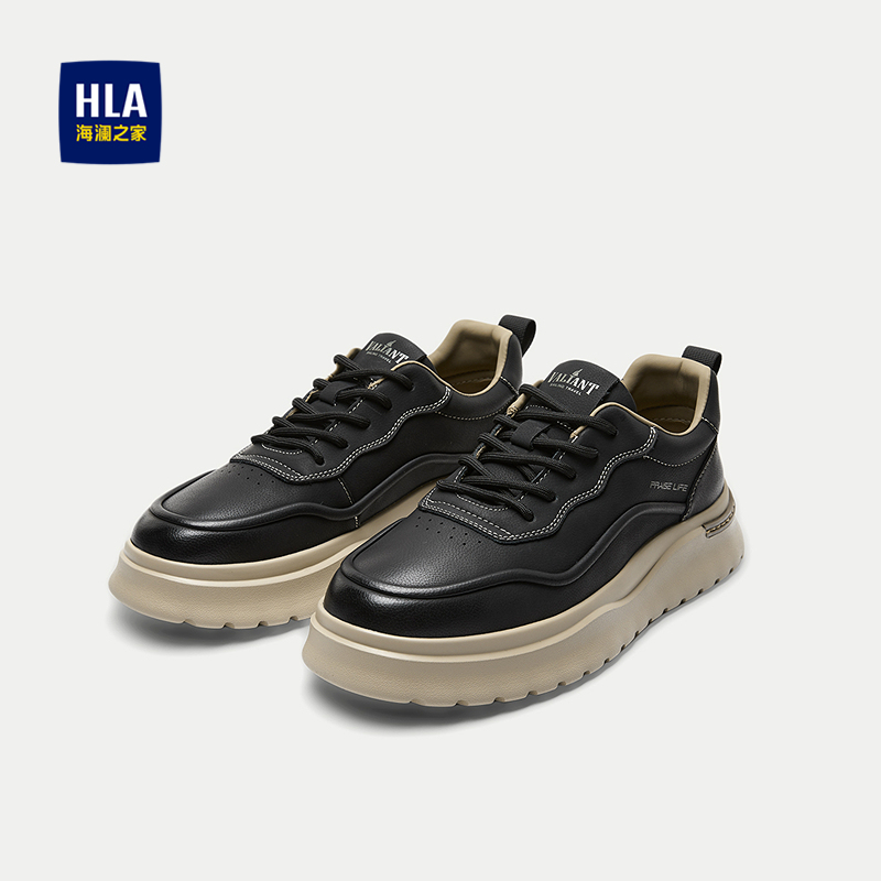 海澜之家圆头系带舒适工装鞋