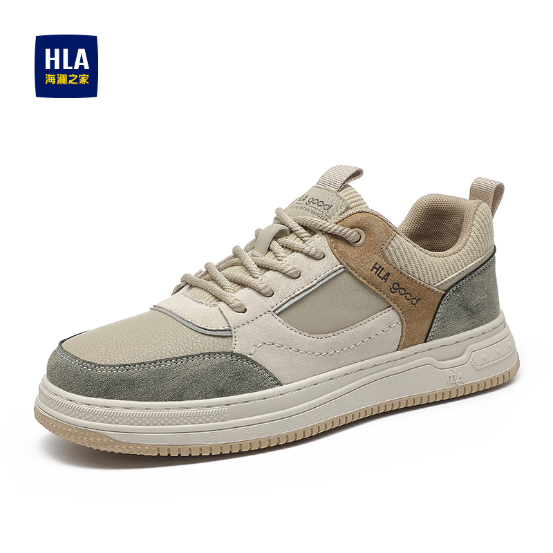 HLA/海澜之家新品鞋子百搭日常厚底休闲鞋男时尚舒适低帮板鞋男鞋
