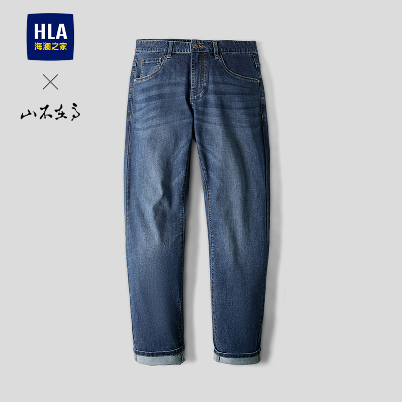 海澜之家中腰五袋款猫须牛仔裤