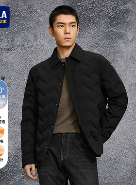 HLA/海澜之家轻商务系列轻薄款羽绒服25秋冬新衬衫领工装外套男士