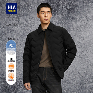 外套男士 HLA 领工装 羽绒服25秋冬新衬衫 海澜之家轻商务系列轻薄款