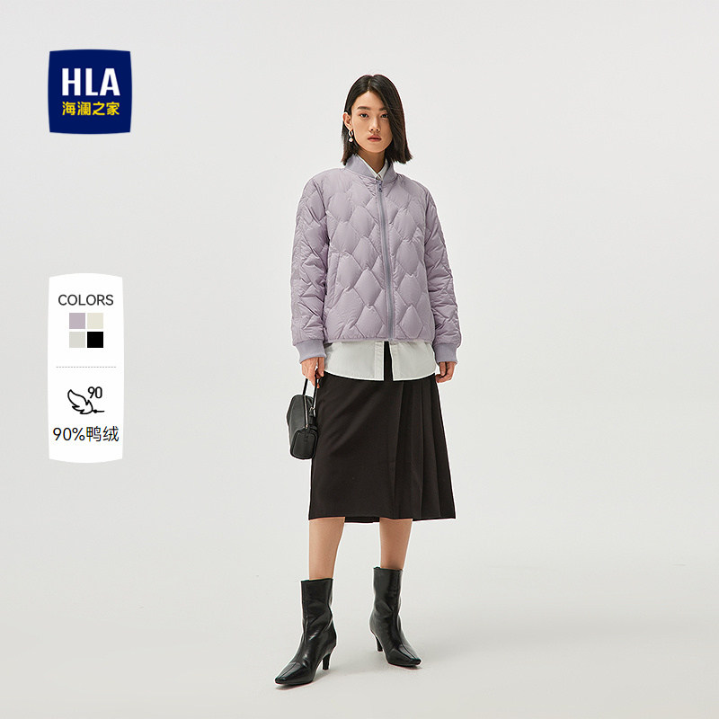 HLA/海澜之家保暖羽绒服25秋冬新款远红外棒球领利落休闲外套女装,女装/女士精品,羽绒服,淘宝优惠券,粉丝福利购,淘宝优惠卷