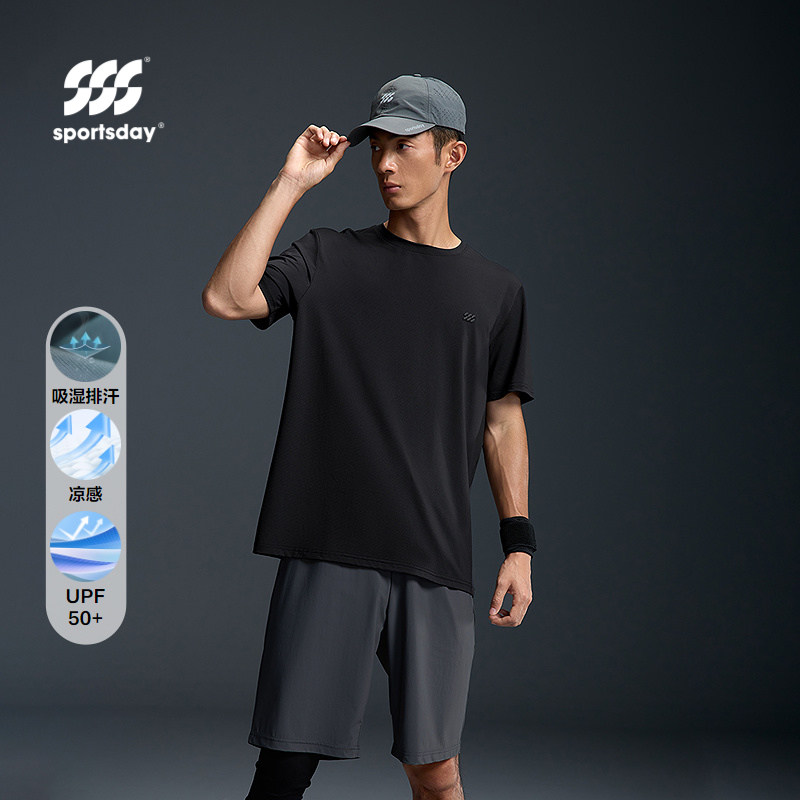 综训运动sportsday2026春夏新凉感防晒跑步健身圆领上衣短袖T恤男