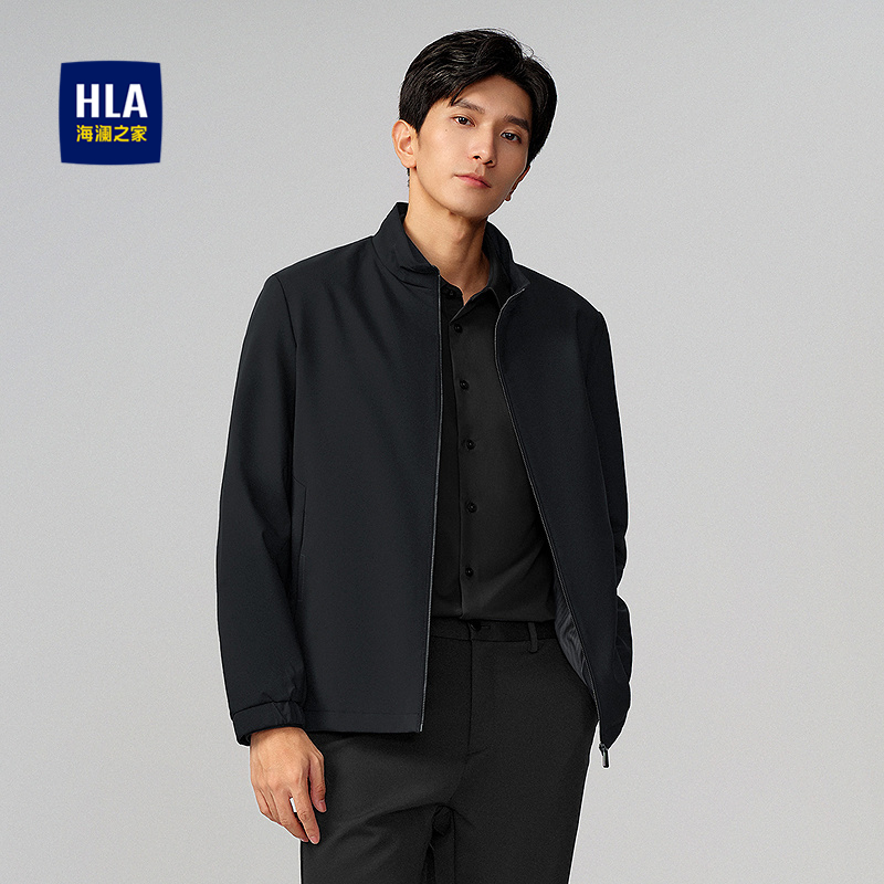 海澜之家立领牛奶丝柔软爽滑夹克