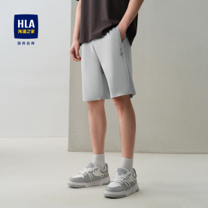HLA/海澜之家速干休闲中裤24春夏季新款微弹跑步宽松五分短裤男士