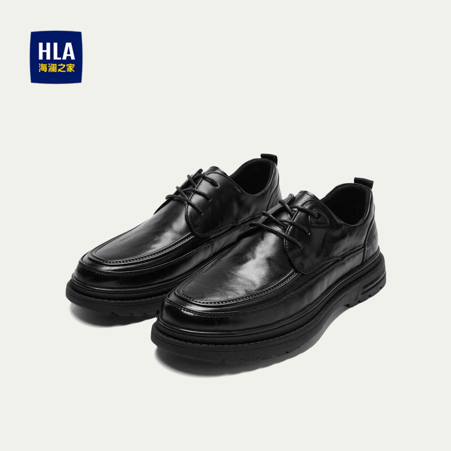 HLA/海澜之家舒适平跟系带休闲皮鞋25新款商务云感鞋垫时尚鞋子男,流行男鞋,休闲皮鞋,淘宝优惠券,粉丝福利购,淘宝优惠卷