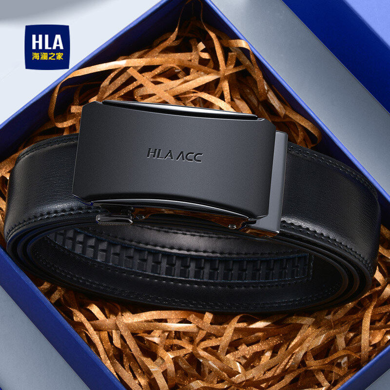 HLA/海澜之家腰带男士皮带真牛皮自动扣百搭送男友老公生日礼物