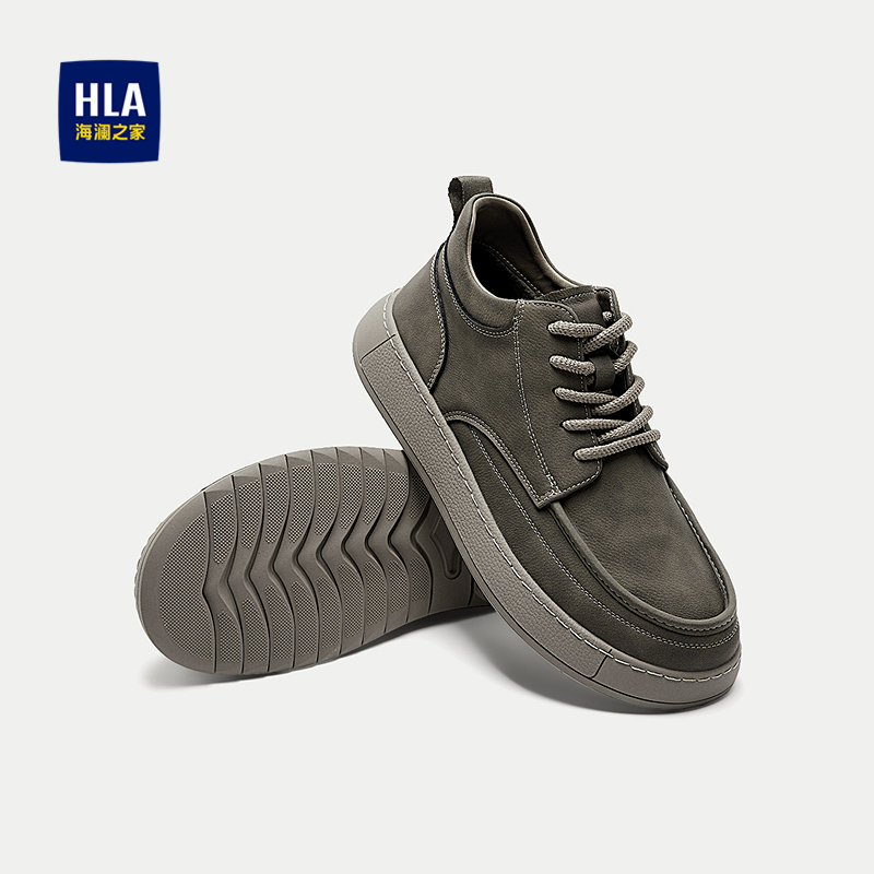 海澜之家圆头保暖耐磨纯色靴子