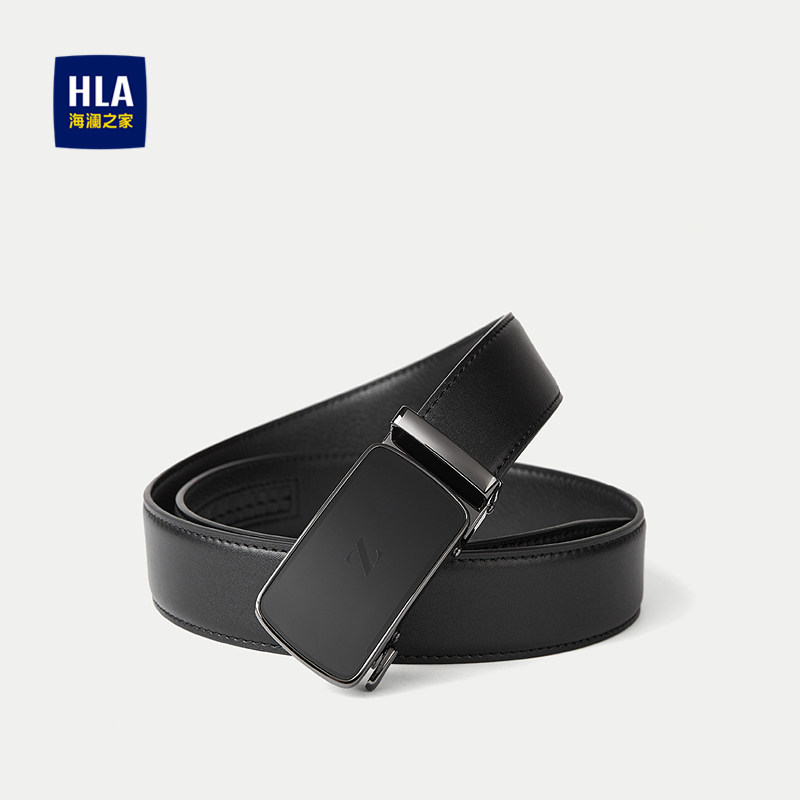 HLA/海澜之家自动扣皮带25新字母点缀商务通勤柔韧时尚有型腰带