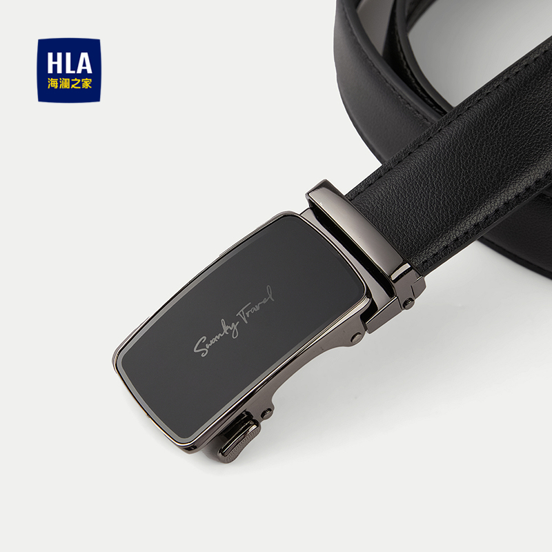 海澜之家商务自动扣压花工艺皮带