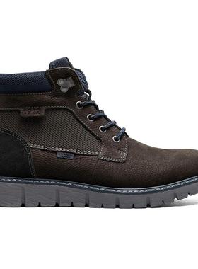 代购NUNN BUSH男士徒步靴防水透气吸汗轻便圆头系带短筒网眼内衬