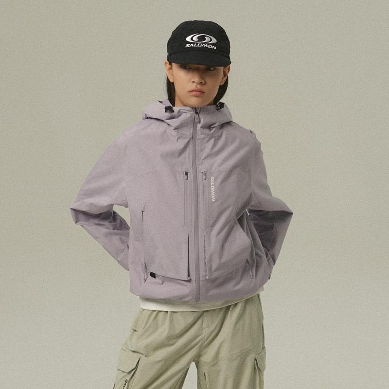 代购SALOMON萨洛蒙女士软壳衣防水防风透气户外外套连帽长袖