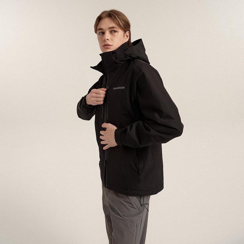 代购SALOMON萨洛蒙男士冲锋衣防水防风保暖软壳衣连帽立领户外外