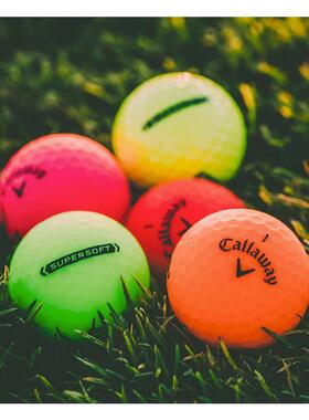 代购Callaway Supersoft卡拉威超软三轨道瞄准球石墨烯高尔夫球彩