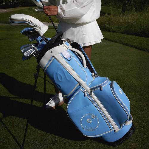 代购MALBON CART BAG 女士高尔夫球包支架包浅蓝色查莉·赫尔同款