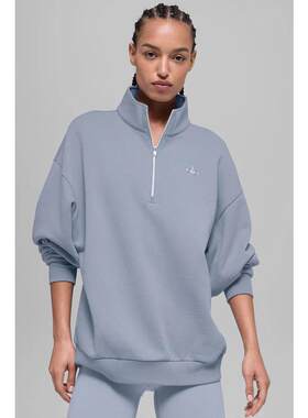 海外代购ALO YOGA女士运动茄克毛圈抓绒内里半拉链立领休闲居家