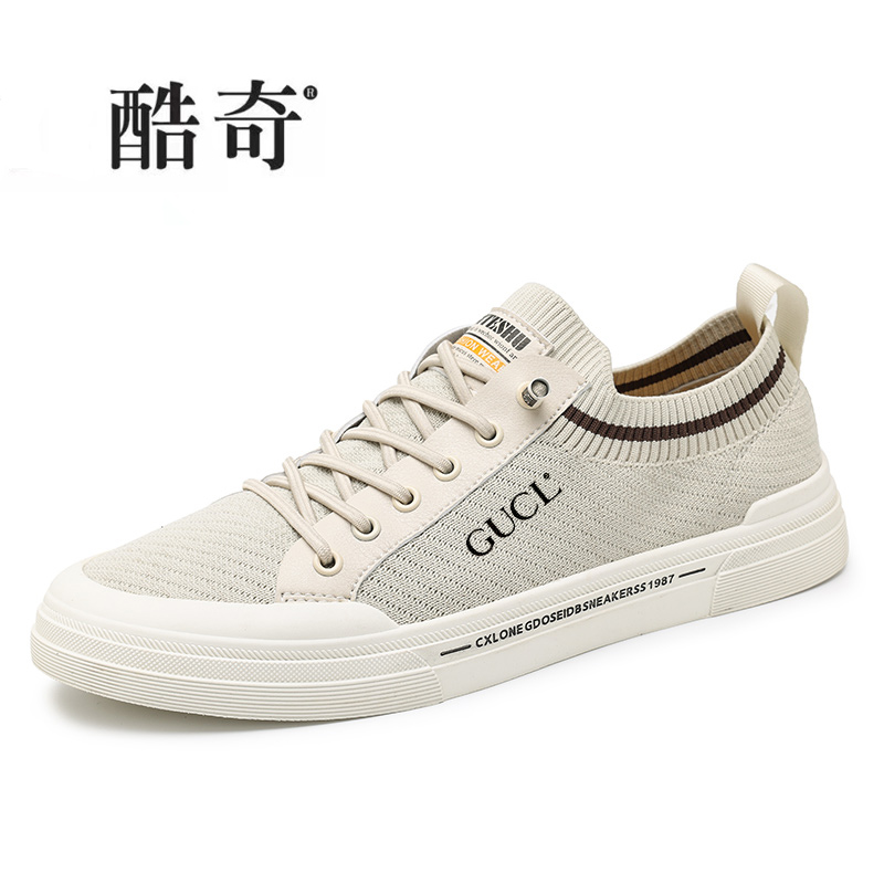 酷奇夏季网面透气板鞋帆布鞋