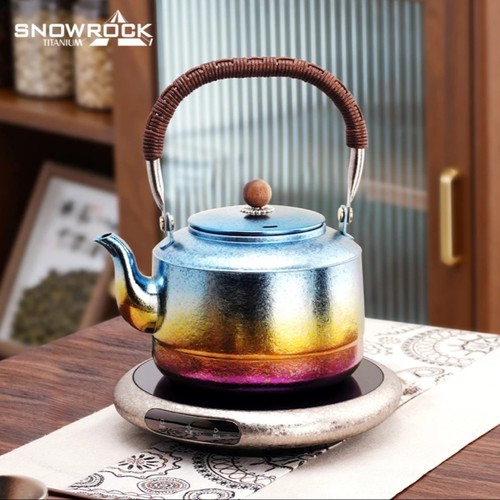 纯钛炫彩战鼓提梁茶壶1L便携