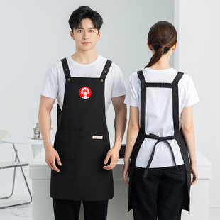 霸王茶姬防水帆布围裙定制logo印字餐饮专用防油污厨房新款 工作服