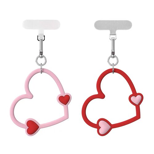 华强北顶版C家同款爱心手机腕带浪漫红热情粉心形挂件挂环饰品短