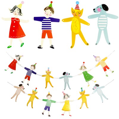 手拉手动物园彩旗生日派对