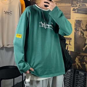 秋季新款港风多色宽松百搭ins潮牌休闲长袖T恤XZ304B-T0405P25图片