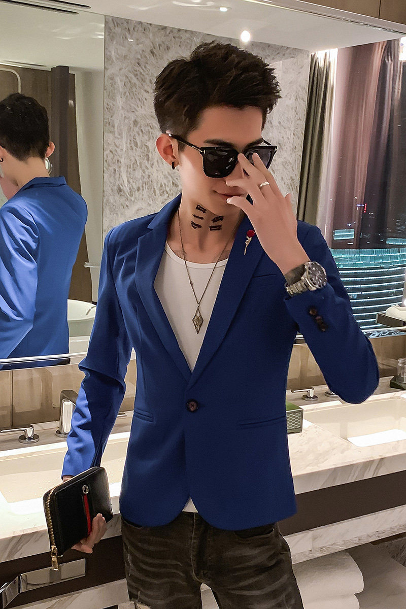 秋季新款时尚帅气酷酷的社会青年便服西装A222-XZ6801P70,男装西服,星座302B-1