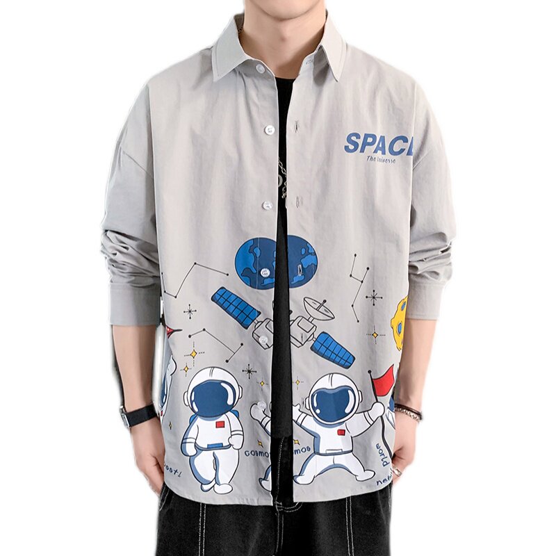 秋季新款ins酒店风韩系衬衣宽松潮流休闲衬衫XZ304B-CS2012-P45,男装衬衫,星座302B-1