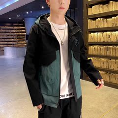 秋冬時尚帥氣國潮連帽休閒外套夾克風衣