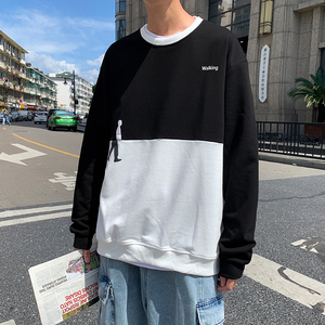 秋季新款港风日系宽松拼接休闲卫衣XZ304B-W5503P30图片