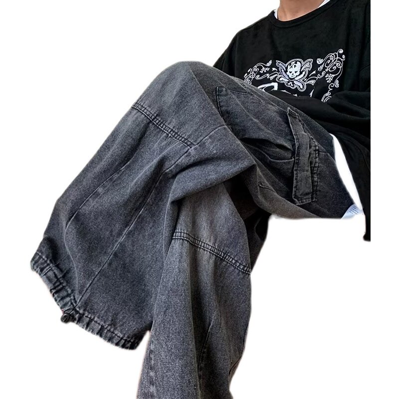 潮流潮牛仔裤水洗时尚男长裤宽松直筒青春流行直脚XZ304B-K578P45,男装牛仔裤,星座302B-1