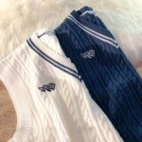 毛衣背心韩版宽松百搭V领无袖外穿学院风马甲男女XZ304B-M2204P35，男装针织衫/毛衣，星座302B-1