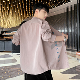 秋季新款ins酒店风韩系衬衣宽松潮流休闲衬衫XZ304B-CS2007-P45，男装衬衫，星座302B-1