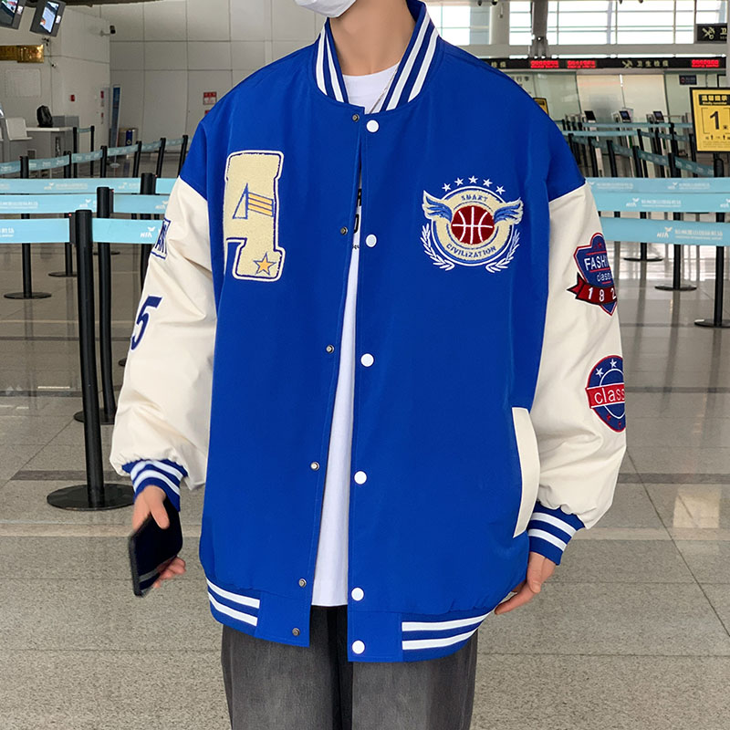 秋款棒球服夹克外套潮牌潮流字母刺绣情侣学生XZ304BJK22129-P80,男装夹克,星座302B-1