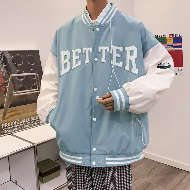 秋款棒球服夹克外套潮牌潮流字母刺绣情侣学生XZ304B-JK22105-P65,男装夹克,星座302B-1
