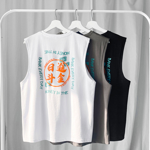 港风 夏季时尚舒适宽松大码休闲无袖背心XZ304B-B1113P21图片
