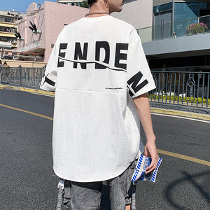 夏季新款冰丝短袖男士休闲宽松短袖男个性T恤XZ304B-T3102P32图片
