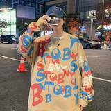 秋季新款文艺港风宽松INS印花时尚休闲卫衣XZ304B-W5589P36，男装卫衣，星座302B-1