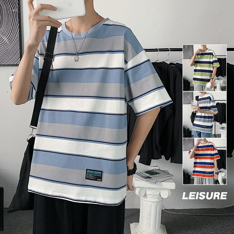 夏季·港风短袖男士宽松百搭ins潮牌休闲T恤XZ304B-T3096-P21图片