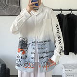 秋季新款时尚ins复古韩系宽松潮流休闲衬衫XZ304B-CS2001-P45，男装衬衫，星座302B-1