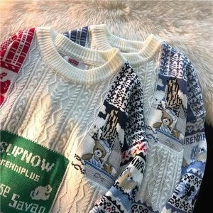 简约秋季潮圆领针织衫新款套头宽松型青春针织衫XZ304B-M2215P55图片