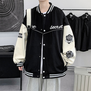 秋季新款潮牌ins美式复古字母印花棒球服XZ304B-JK22121P80图片