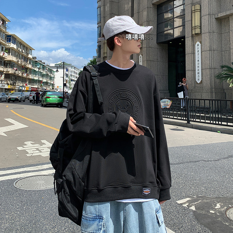 秋季新款港风宽松潮时尚休闲卫衣XZ304B-W5510P30,男装卫衣,星座302B-1