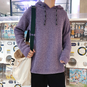 帅气港风文艺范潮男连帽毛衣针织衫A222-M08P50图片