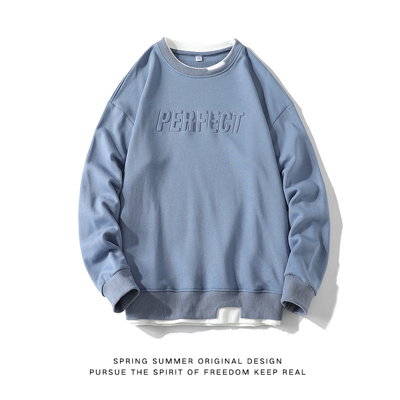 秋季新款港风宽松拼接时尚休闲卫衣XZ304B-W5512P30,男装卫衣,星座302B-1